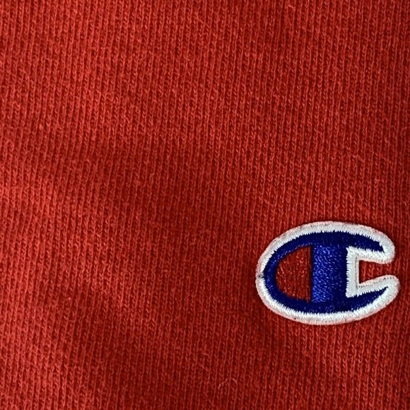 Champion Reverse Weave Long Sleeve Hoodie Sweatshirt Red Small Embroidered - Picture 4 of 5